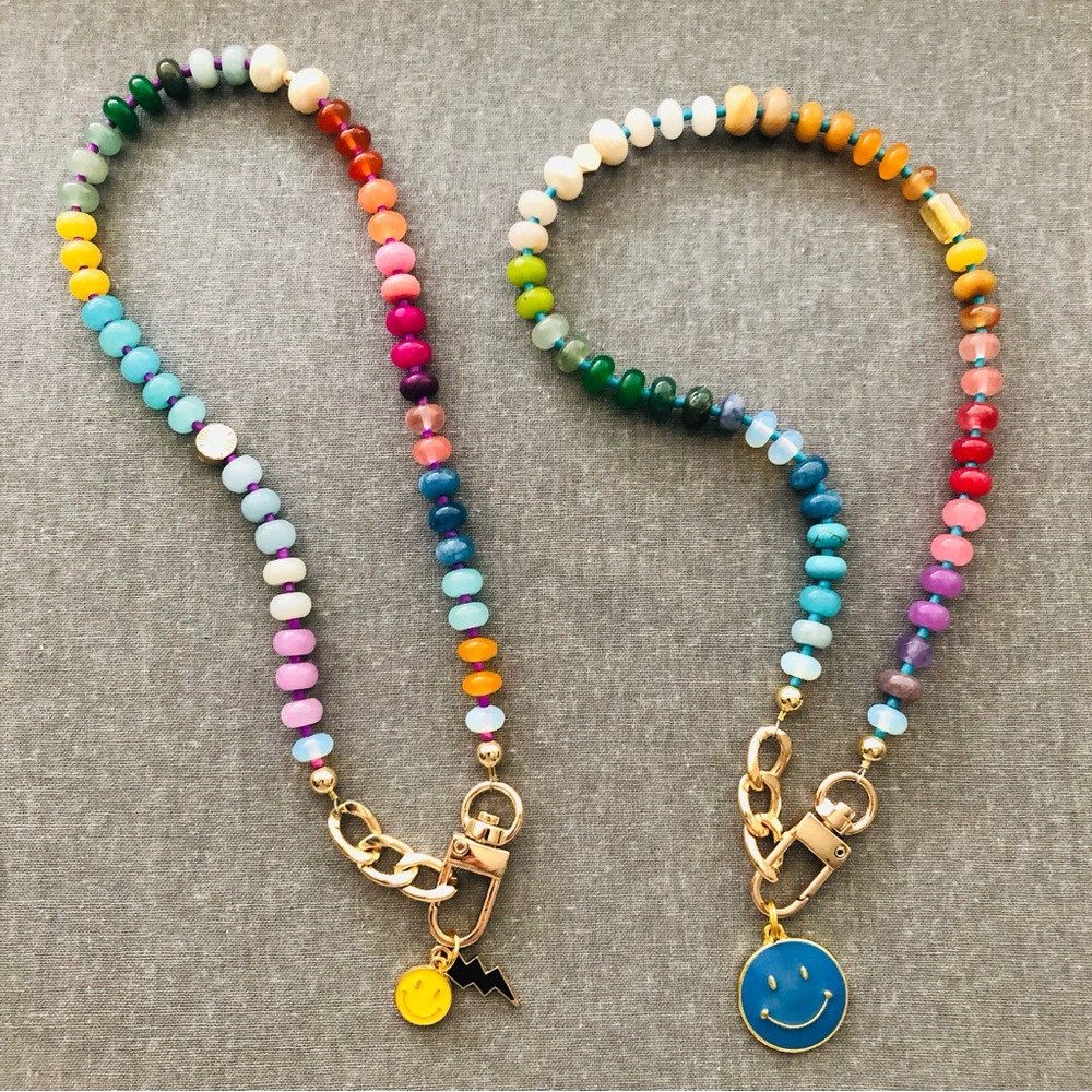 Rainbow🌈 Stone Crystal Candy Necklace - Picture 4 of 13